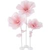 Tapallmy Grandi fiori di carta Fiore di organza gigante a 3 teste con supporto Decorazione di sfondo floreale per oggetti di scena per fotografia di hotel in giardino Stile matrimonio-1