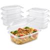 MAQA 50 Vaschette Microonde + Coperchio a Cerniera, 800 ml - Contenitori Ermetici per Alimenti Caldi/Freddi in Polipropilene, IDEALI: Take Away, Ristorante, Delivery, Utilizzabili in Microonde, Trasparenti