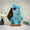 Syagot Lampada oceanica in resina epossidica, luce notturna LED raie manta e subacquei, lampada da tavolo per decorazione domestica, souvenir d'avventura subacquea (blu, 9×6 pollice)