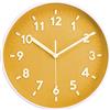 Topkey 8 Orologio Da Parete Rotondo Silenzioso A Lettura Facilitata Di Grandi Numeri Cucina Orologio Da Parete Decorativo Moderno E Nonticking Per Camera Da Letto Ufficio Scuola-Giallo