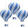 CEEYSEE 3 palloncini sospesi 30 cm di carta colorata con gondola pieghevole lanterna di carta per matrimoni, decorazioni per feste (blu/RQLNS