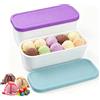 Shyllin Contenitori per Gelato Fatto in Casa,Contenitore ermetico per alimenti,Ciotola Refrigerante per Gelato,Contenitori per Alimenti,Vassoio per Fare Il Gelato,Vaschetta Gelato (Quadrato)