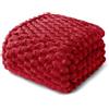 Whale Flotilla Coperta Morbida con Motivo Jacquard 3D, Coperta per Divano, letto, Squisita e Calda, per 4 Stagioni, 220 x 240 cm, Rosso
