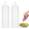 JASTOO 2 Bottiglie da Spremere da 500 ml in Plastica, a Prova di Perdite, con Misurazioni Discrete per Dispenser di Salsa Ketchup Barbecue, Senza BPA