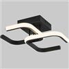 Qamra Plafoniera Soffitto Moderna, Plafoniera Led Soffitto Nera, Lampadario Led 32 cm per Cucina, Bagno, Corridoio, Disimpegno, 4000 K