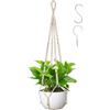 Noaxylic Vasi Sospesi per Piante, Appendini per Piante Macramè, Macrame Appendini per Piantes da Parete per Interni, per Giardino Balcone Soffitto Decorazione Domestica (90 cm, Bianco)