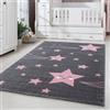 Carpetsale24 Tappeti per Bambini, Colore Rosa, Disegno a Stella, 112893, Tappeto Rettangolare, Tappeti Camera dei Bambini, 140 x 200 cm