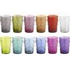 H&H Collezione Magic - Set di12 Bicchieri in Acrilico Colorato, 250 ml, Perfetti per Bordo Piscina, Terrazze, Feste All'Aperto e Camper, Resistente e Leggero, Design Elegante e Funzionale