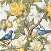 XRUIBZI Carta da parati con uccelli blu, carta da parati autoadesiva con motivo albero di limone, carta da parati gialla floreale, per armadi, impermeabile, carta da parati autoadesiva per cucina,