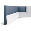 Orac Decor Orac Battiscopa SX180 200 cm x 12 cm x 1,6 cm Polistirene estruso (HDPS) angolata con canali passacavi primerizzato