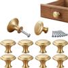inferramenta Set 10 Pomelli Rotondi per Mobili e Cucina | Maniglie di Design per Armadi, Cassetti e Guardaroba | Viti Incluse, Elegante e Resistente | Disponibili Vari Colori (Oro Satinato)