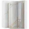 Rea - Cabina Doccia City, Oro Spazzolato 90X90, D'Angolo Senza Piatto Doccia, Vetro Di Sicurezza Temperato Trasparente 6mm, Inclinabile, 90 X 90 X 195 cm