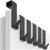 Menz Ganci per porta di alta qualità, da appendere, set da 6 pezzi, di colore nero, ganci flessibili per porta, appendiabiti da porta estremamente resistente, in acciaio inox, ganci universali da