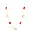 Dazylleco Collane Lunghe in Oro per Donne, Collana con Perle di Cristallo Spesse, Collana con Catena a Clip, Gioielleria per Costumi, Idee Regalo per la Festa della Mamma, Cristallo, Non pietra