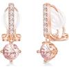 PHNIBIRD Orecchie Donna in Argento Sterling 925 con Morganite Per Pietra Portafortuna Rosegold Orecchini con Clip di Regalo Per Matrimonio Regalo Donna Mamma Fidanzata
