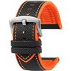 XNJIADVSY Cinturino in caucciù compatibile con IWC Pilot Mark 18 portoghese Tudor Breitling cinturino in nylon inferiore 20mm 21mm 22mm