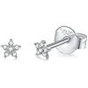CERSLIMO Orecchini a perno in argento per donne e ragazze, piccoli orecchini a perno in argento Sterling 925, ipoallergenici, con zirconia cubica, per cartilagine, colore: bianco, cod. JE029A-3