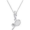 ZakiaHo Love Sports - Collana con ciondolo a forma di racchetta da tennis, con manubri rosa, per donne e ragazze, regalo di compleanno o Natale, Acciaio inossidabile Rame, Nessuna pietra preziosa