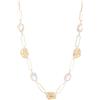 Dazylleco Collana lunga in oro da donna con perline di cristallo grosso, collana dichiarazione catena graffetta, bigiotteria per regali festa della mamma, Cristallo, Non pietra preziosa