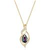 FANCIME Collana da donna con doppio twist a forma di simbolo dell'infinito con pietra natale, in argento Sterling 925 placcato oro, ciondolo a goccia Infinity con pietra natale, gioiello regalo per