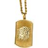 LKBEADS Collana argento sterling 925 30x19 mm da 18 pollici testa Gesù, gioiello cristiano forma Gesù corda, fede religiosa placcatura oro|LKRPG_00503