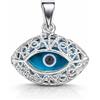 Mystic Jewels - Ciondolo a Pendente in Filigrana con Occhio Turco - Argento Sterling 925 e Cristallo - Include Sacchettino Regalo, Talla única, Cristallo, Non pietra preziosa