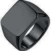 FindChic Anello uomo in acciaio inossidabile 316L, stile quadrato, anello quadrato, anello oro/nero/grigio/argento misura 14,5-32,5 regalo di ricordo per uomo， confezione regalo