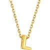 Supcare Collana Donna in Acciaio Inossidabile，Ciondolo Donna Oro con Lettera L Lunga 41cm+27cm estenzione di catena, Collana Ragazza Iniziale per Anniversario, Idee Regalo