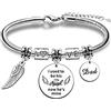 JMIMO Braccialetto commemorativo per papà, braccialetto di simpatia in memoria di papà, regalo con angelo, Silver