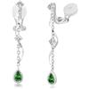 PHNIBIRD Orecchini Clips Donna senza Buco con Smeraldo Ciondoli per Orecchini a Goccia Elegante e Versatile Gioielli Donna Regali San Valentino per Lei