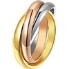 HIJONES Donna Acciaio Inossidabile Tri Colore Interbloccate Spinner Anello, Tre in Una Taglia 10