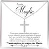 Bramart Collana Donna a Croce in Argento Sterling 925 per Moglie o Fidanzata Idea regalo per lei Anniversario matrimonio Idee Regali - Cofanetto con DEDICA incluso (A mia Moglie - Argento Sterling)