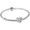 PANDORA Set regalo bracciale da donna con ciondolo famiglia cuore e stella, set di gioielli, argento 925, confezione multiprodotto, incantevole idea regalo 21488 18 cm