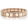 Mon & Sons M&S Starter - Bracciale rigido in acciaio inox color oro rosa e argento, 9 mm, compatibile con braccialetti Nomination, 0, Metallo, Nessuna pietra preziosa