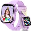 BANLVS 4G Smartwatch Bambini, Orologio Smartwatch Bambini con GPS, Doppia Fotocamera, Chiamate, Videochiamata, SOS, Modalità Scuola, Torcia, IP68, Contapassi per Ragazzi e Ragazze, Viola, Garanzia 3 Anni