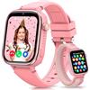 BANLVS 4G Smartwatch Bambini, Orologio Smartwatch Bambini con GPS, Chiamate, Videochiamata, Chat Vocale, SOS, Modalità Scuola, IP68, Sveglia, Contapassi per Ragazzi e Ragazze, Rosa, Garanzia 3 Anni