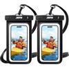 JOTO Custodia Impermeabile Smartphone 30M/IPX8, Universale Cover Subacquea per iPhone 17 16 15 14 13 12 11 Air Pro Max Plus XS XR X 8 Galaxy S23 S22 S21 S20 Fino a 7"-2 Pezzi