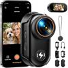 CAMWORLD Mini Action Cam 4K Telecamera Moto - Body Cam con Wi-Fi, Scheda 64GB, display da 1,47" per un facile passaggio tra formato orizzontale e verticale, POV Camera supporto magnetico per TikTok YouTube