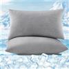 WOLTU Federe Cuscino Rinfrescanti 2 Pezzi, Doppia Faccia Termo-Regolante con Tecnologia Arc-Chill, Federe Antisudore Notte, Zip Nascosta e Tessuto Traspirante, Lavabile in Lavatrice 50x70 cm Grigio