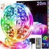 Realky Striscia LED, 20M RGB Luci Camera da Letto, Bluetooth APP Controllato Multicolor Strisce LED, Fancy Led Strip LED Musica Sincronizza per Decorare Scale, Festa, Cucina Casa, Gaming Room