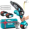 SEESII Mini Motosega a Batteria 8000mAh, 900W 6 Pollici Sega Elettrica per Potatura con Pompetta Olio e Catena di Ricambio, Motosega da Potatura per il Taglio del Legno Giardini, M6 Pro