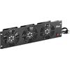 Tecmojo Pannello di Ventilazione da 3U per Montaggio su Rack da 19 Pollici con 3 Ventole, Cavo di Alimentazione da 1,8 metri, Nero