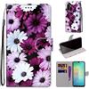 nancencen Cover per Samsung Galaxy A26 5G in pelle sintetica Flip Case per telefono magnetico in silicone a portafoglio in pelle, viola bianco rosa