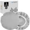 Geekria Fodere per auricolari in tessuto Flex/Protezioni per auricolari estensibili e lavabili come ATH-SR50, ATH-MSR7, cuffie SONY WH-1000XM3, per auricolari over-ear da 3-4 (grigio, 2 paia)