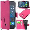 ebestStar - Cover Compatibile con Microsoft Lumia 650 Custodia Portafoglio Pelle PU Protezione Libro Flip + Mini Penna, Rosa [Apparecchio: 142 x 70.9 x 6.9mm, 5.0'']