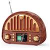 Mesqool Radio portatile DAB+/FM, radio retrò con Bluetooth 5.0, radio nostalgica, piccola con batteria da 3000 mAh e display a colori, effetto audio EQ, 80 preimpostazioni, porta TF/AUX, doppia