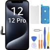 LL TRADER Schermo di ricambio per iPhone 12/12 Pro 6,1 pollici LCD Retina FHD Display COF Touch Screen Digitizer con kit di strumenti di riparazione, nastro impermeabile, Screen Protoctor 03