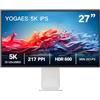 ALORIX Monitor da 27 pollici 5K con pannello IPS, corpo e supporto interamente in lega di alluminio 5K(5120×2880), sRGB 100%, 99%DCI-P3, VESA100*100,regolabile in altezza,Senza bordi su tre lati(Opaco)