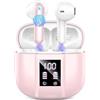 Jxrev Cuffie wireless 2026, Bluetooth 5.4 cuffie stereo basso, cuffie Bluetooth in microfono di annullamento del rumore dell'orecchio, cuffie IP7 sport impermeabili, 32H USB C Mini carica cuffie