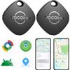 VOCOlinc Smart Tag Tracker Compatibile con Android Google Funzioni Trova o iOS Apple Dov'è App, Bluetooth Localizzatore per Chiavi/Portafoglio/Bagaglio/Zaino Borsa, 2 Pezzi Nero